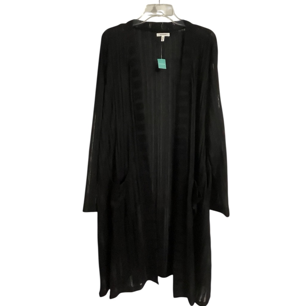 Maurices Black Shadow Striped Cardigan Duster - 2X - Picture 1 of 8